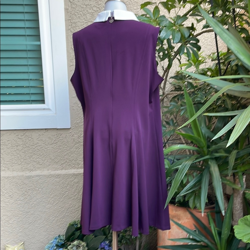 Vintage Purple Tommy Hilfiger Sleeveless Dress with White Collar - Picture 6 of 11